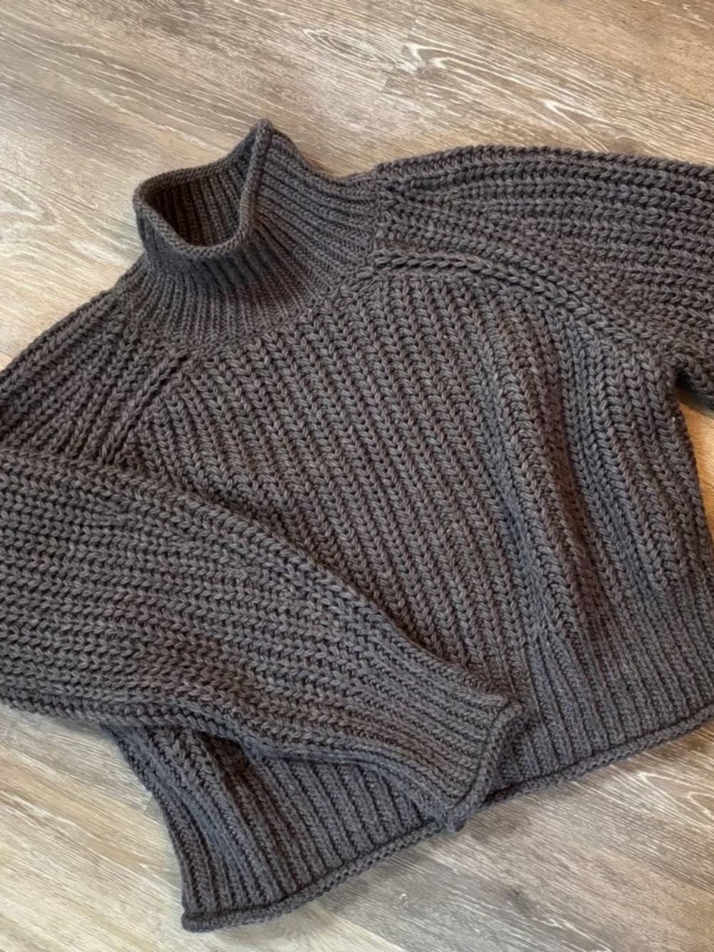 Grey Knit H&M Boxy Sweater High Neck
